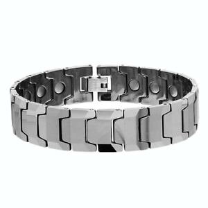 �y���������z�u���X���b�g�@�A�N�Z�T��?�@�^���O�X�e���o�[�����N�u���X���b�gmen women 16mm tungsten carbidewide bar link magnetic bracelet