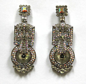 �y���������z�u���X���b�g�@�A�N�Z�T��?�@�o�g���[�E�B���\���N���A�N���X�^���A�[���f�R�C�������Obutler and wilson clear ab crystal art deco earrings small