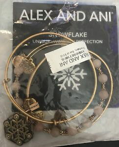 【送料無料】ブレスレット アクセサリ? タグ3ローズニューアレックスアニセットalex and ani snowflake set of 3 rose gold with tags