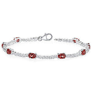 yzuXbg@ANZT?@K[lbgX^[OVo[uXbg425 ct oval red garnet sterling silver bracelet