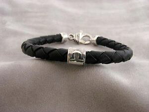 �y���������z�u���X���b�g�@�A�N�Z�T��?�@�V���o�[���U�[�u���X���b�glibra silver and braided leather bracelet