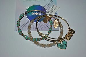 yzuXbg@ANZT?@AbNXGlM[J[hS[huXbgalex amp; ani expandable energy shiny gold mom bracelet set of 3 nwtcard