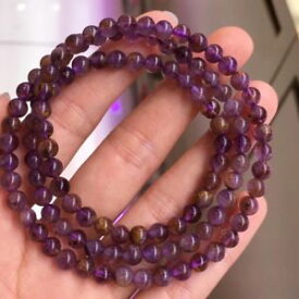 【送料無料】ブレスレット　アクセサリ—　ルチルチタンクォーツビーズブレスレット52mm natural cacoxenite purple rutilated titanium quartz beads bracelet aaa
