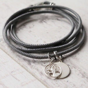 �y���������z�u���X���b�g�@�A�N�Z�T��?�@personnaliseen925famille arbre de vie cuir souplepersonnalis pour fille en argent sterling 925 famille arbre de vie cuir s