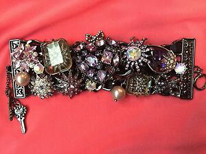 �y���������z�u���X���b�g�@�A�N�Z�T��?�@�W�����\���u���X���b�gbetsey johnson celestial moon starburst heart violet purple crystal bracelet