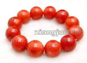 �y���������z�u���X���b�g�@�A�N�Z�T��?�@���E���h�u���X���b�g1617mm genuine high quality round natural red coral bracelet for women 8 b249