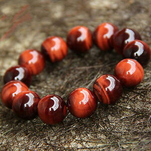 yzuXbg@ANZT?@^CK[ACXgb`r[YuXbggenuine natural red tigers eye gemstone stretch beads bracelet 18mm aaaa
