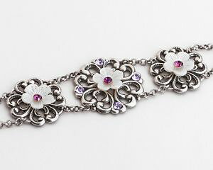 yzuXbg@ANZT?@uXbgXtXL[NX^p[Vo[bridal amethyst filigree bracelet swarovski crystal pearl silver wedding jewelry