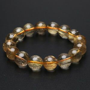 yzuXbg@ANZT?@S[h`^`NX^r[YuXbg134mm natural gold titanium rutilated quartz crystal beads bracelet gra022