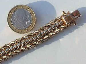 �y���������z�u���X���b�g�@�A�N�Z�T��?�@1980�C�F���[�S�[���h193cm�p���`beautiful bracelet old 1980 in yellow gold plated punchedlength 19,3cm