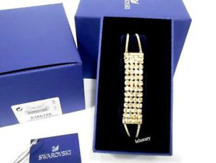 大注目 ブレスレット アクセサリ― スワロフスキーフィットブレスレットゴールドメッキゴールデンクリスタルswarovski fit
