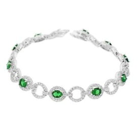 【送料無料】ブレスレット　アクセサリ—　アージェントマッシフモンブランヴェールテニスブレスレットargent massif blanc vert emeraldtone cristaux zircone classique tennis bracelet