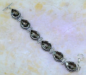 yzuXbg@ANZT?@X[L[NH[cgp[YVo[ejXuXbgbeautiful genuine huge smoky quartz topaz 925 silver tennis bracelet 7 34814