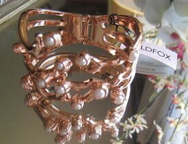 【送料無料】ブレスレット　アクセサリ—　タグパールロシアピンクゴールドカフブレスレット~ w tags outstanding wildfox pearl branch russian pink gold cuff bracelet