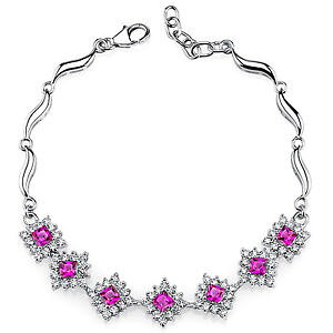 yzuXbg@ANZT?@r[X^[OVo[uXbg3 ct princess red ruby sterling silver bracelet