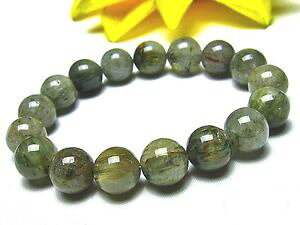yzuXbg@ANZT?@`EhuXbg115mm 3a natural green rutilated quartz crystal round bracelet gift bl1163a
