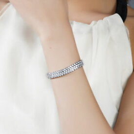 【送料無料】ブレスレット　アクセサリ—　キラキリアホワイトジルコンテニスアジャスタブルブレスレットブライダルsparkling clear white zircon tennis adjustable bracelet gold plated bridal gift