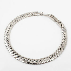 �y���������z�u���X���b�g�@�A�N�Z�T��?�@�`�^���w�����{�[���`�F�[���u���X���b�g�N���X�vpure titanium 65g polished herringbone chain bracelet 775 foldover clasp