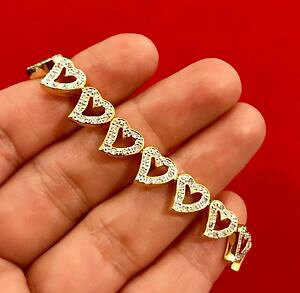 �y���������z�u���X���b�g�@�A�N�Z�T��?�@k�S�[���h���f�B�[�X�u���X���b�gwomen�fs 14k gold finish 75 fancy all around heart design ladies bracelet