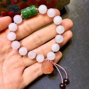 Natural Rarest Moonstone Blue Light Crystal Pi Xiu Beads Ring AAAA 
