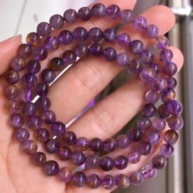 【送料無料】ブレスレット　アクセサリ—　ルチルチタンクォーツビーズブレスレット6mm natural cacoxenite purple rutilated titanium quartz beads bracelet aaa