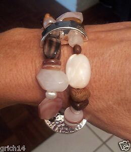 yzuXbg@ANZT?@silpada rose quartzwood beadfreshwater pearl stretch braceletb1418silpada rose quartz, wood bead, freshwater pearl stretch