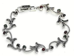 yzuXbg@ANZT?@uXbgTt@CAr[GhX^[OVo[bracelet sapphire ruby emeralds amp; markasites 925 sterling silver