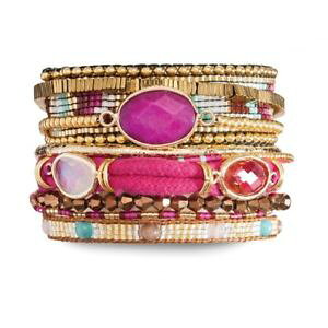 �y���������z�u���X���b�g�@�A�N�Z�T��?�@�u���X���b�g�u���W���`�F���[�T�C�Ybracelet brazilian multi rows * hipanema * cherrysize l 19 cm