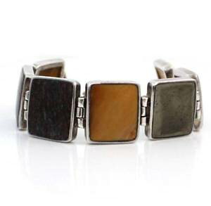 yzuXbg@ANZT?@X^[OVo[WXp[uXbggO{bNXsilpada sterling silver pyrite bronzite jasper toggle bracelet retired b0999 box