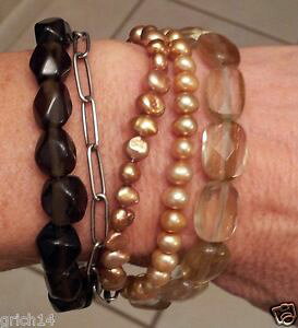 yzuXbg@ANZT?@p[X[L[NH[cgONXvuXbgsilpada ss copper pearls smokey quartz sunstone toggle clasp bracelet b1412