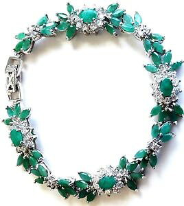 �y���������z�u���X���b�g�@�A�N�Z�T��?�@�O���[�����{�G�������h�u���X���b�g�t�B�b�g listingexquisite green lab emerald stones amp; crystals bracelet fits 65 7