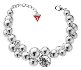 【送料無料】ブレスレット　アクセサリ—　チェーンブレスレットシルバーguess chain bracelet hand chain ubb70208 silver colored with small beads