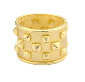 �y���������z�u���X���b�g�@�A�N�Z�T��?�@�P�l�X�W�F�C���[��goldplated�s���~�b�h�J�t�X�u���X���b�gauthentic kenneth jay lane polished goldplated pyramid cuff bracelet