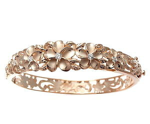 �y���������z�u���X���b�g�@�A�N�Z�T��?�@�s���N925hawaiian fancy plumeria flower maile leafpink rose gold silver 925 hawaiian fancy plumeria flower maile leaf