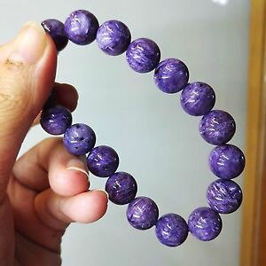 yzuXbg@ANZT?@Ehr[YuXbgnatural purple charoite gems genuine round beads woman bracelet 11mm aaa