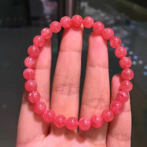 yzuXbg@ANZT?@A[`[YEhr[YuXbg66mm natural argentina rose rhodochrosite gemstone round beads bracelet