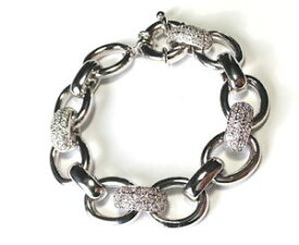 【送料無料】ブレスレット　アクセサリ—　ニュー75ニュースターリング925czリンクブレスレット 75 gorgeous sterling silver 925 large link bracelet with cz