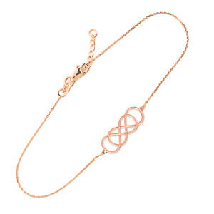 yzuXbg@ANZT?@k[YS[h_umbguXbg14k rose gold double knot infinity dainty bracelet