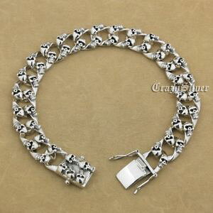 yzuXbg@ANZT?@X^[OVo[nhChYoCJ[pNuXbg14 lengths 925 sterling silver handmade skulls mens biker punk bracelet 9n020a