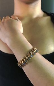 最新情報 ブレスレット　アクセサリ―　poggi parisスワロフスキーチェーンリンクブレスレットフランスpoggi paris french collectible gorgeous swarovski crystal chainlink bracelet