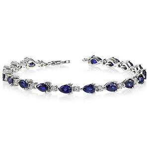 yzuXbg@ANZT?@675 ctiVTt@CAX^[OuXbg675 ct pear blue sapphire sterling silver bracelet