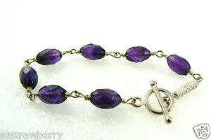 �y���������z�u���X���b�g�@�A�N�Z�T��?�@designers sterling925genuine oval amethyst toggle claspbracelet 75designers sterling silver 925 genuine oval amethyst togg