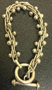 yzuXbg@ANZT?@X^[O][cX^[OVo[uXbgO{[silver sterling bracelet 8 42 grams beautiful toggle dangle balls
