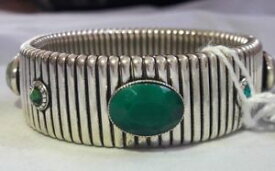 【送料無料】ブレスレット　アクセサリ—　ガスストラーダブレスレットgas bijoux strada silver colour bracelet with green stones