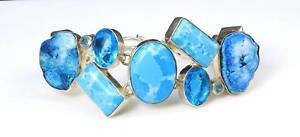 yzuXbg@ANZT?@^[RCYgRmECXg[uXbgsterling silver multistone quartz crystal turquoise agate rhinestone bracelet