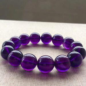yzuXbg@ANZT?@AWXgXgb`uXbg155mm aaaanatural purple amethyst quartz crystal round beads stretch bracelet 155mm aaaa