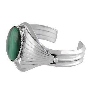 �y���������z�u���X���b�g�@�A�N�Z�T��?�@green malachite stone cuff bracelet in sterling397gramsgreen malachite stone cuff bracelet in sterling silver 397 grams