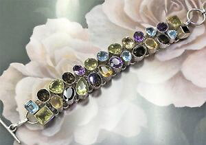 yzuXbg@ANZT?@X^[OVo[uXbgheavy abstract semi precious stones sterling silver bracelet