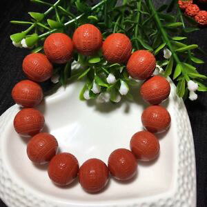 yzuXbg@ANZT?@r[hXgb`uXbgq[O16mm genuine natural red cinnabar gemstone beads stretch bracelet healing