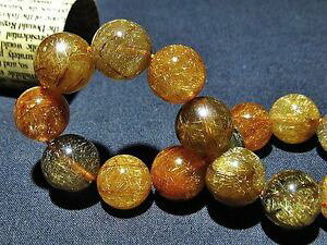 yzuXbg@ANZT?@S[f`Ehr[YuXbg135mm rare 5a natural golden rutilated quartz round beads bracelet gift bl3829a